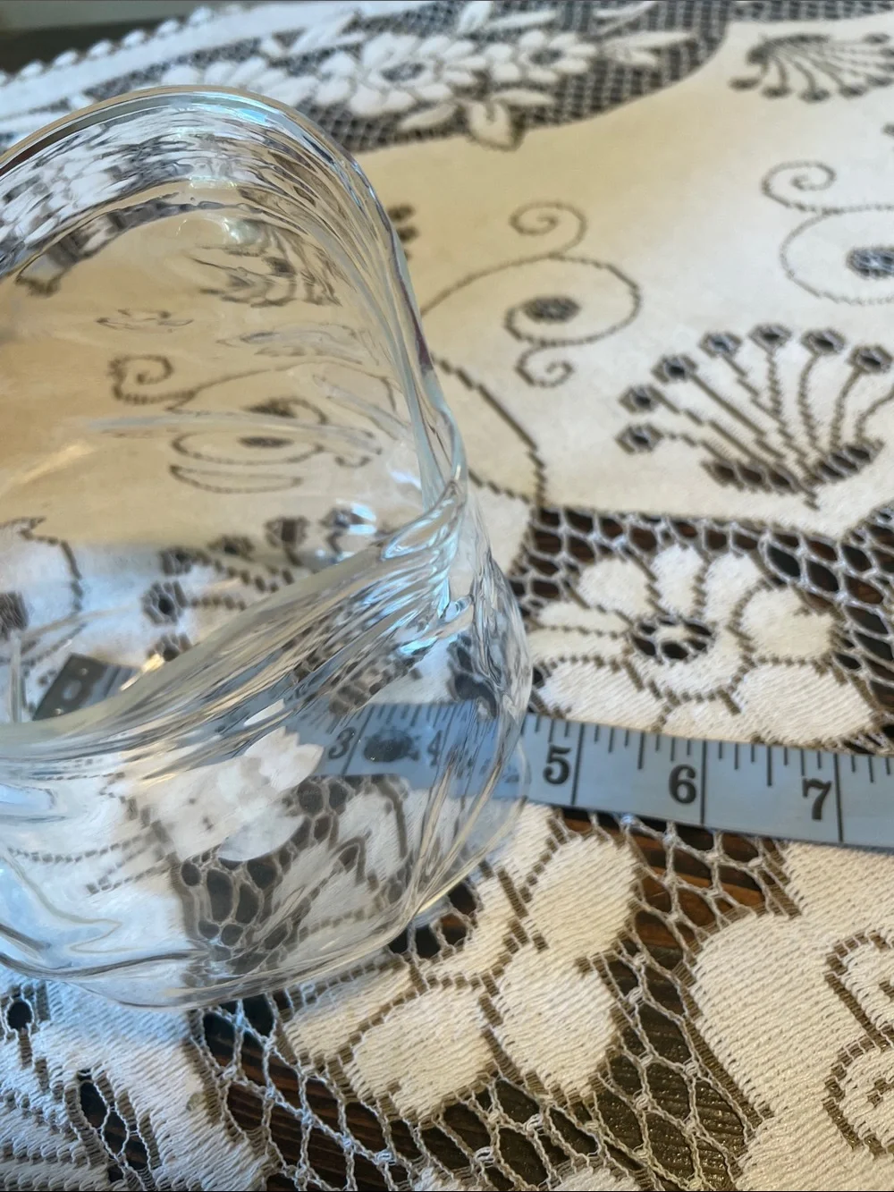 Genuine Fred Clear Glass Unzip Ripple-Textured Hand Blown Bud Bowl or Vase